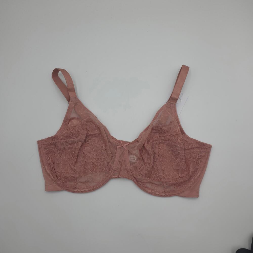 HSIA Bundle of Two Enchante Unlined Lace Underwire Bra in Black Coral Size 38DDD - Picture 6 of 10